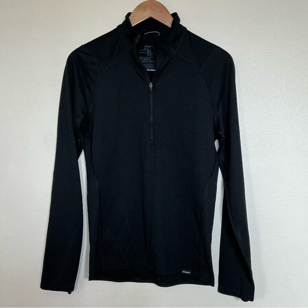 Patagonia men’s Black Quarter-Zip half zip capilene polartec small